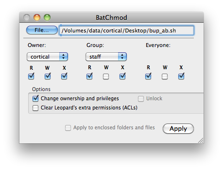 BatChod used to set permissions BatChod used to set permissions