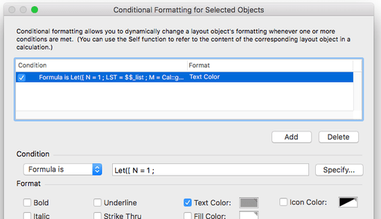 filemaker month date picker conditional format