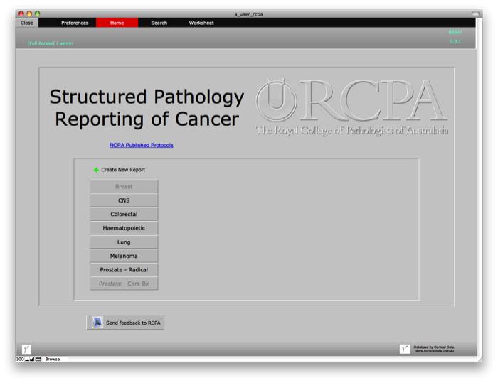 Pathology Reporting Tool Database